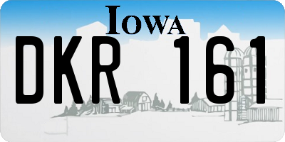 IA license plate DKR161
