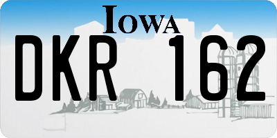 IA license plate DKR162
