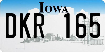 IA license plate DKR165