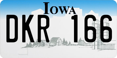 IA license plate DKR166