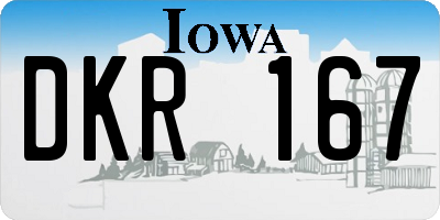 IA license plate DKR167