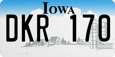 IA license plate DKR170
