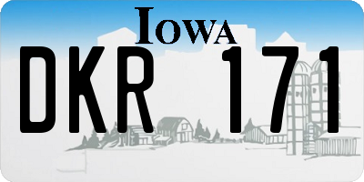 IA license plate DKR171