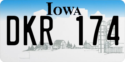 IA license plate DKR174