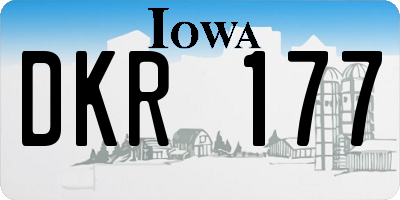 IA license plate DKR177