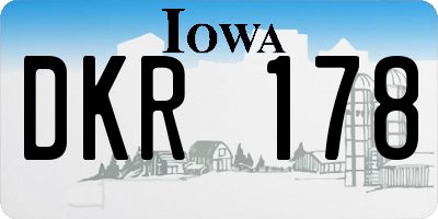 IA license plate DKR178