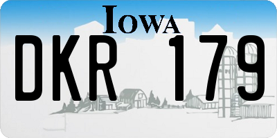 IA license plate DKR179
