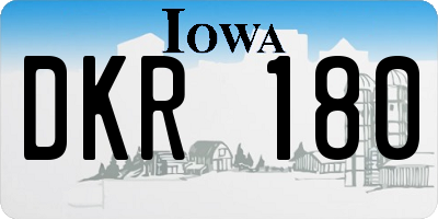 IA license plate DKR180