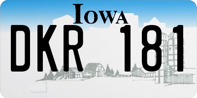 IA license plate DKR181
