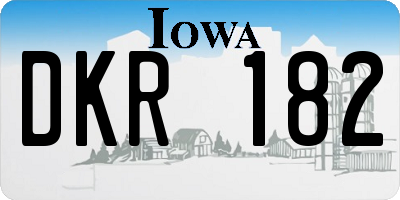 IA license plate DKR182