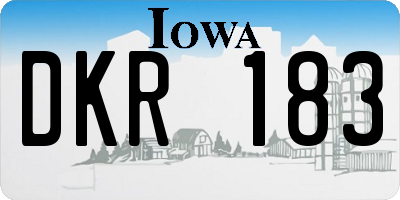 IA license plate DKR183