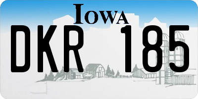 IA license plate DKR185