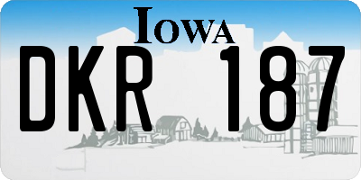 IA license plate DKR187