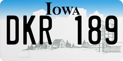 IA license plate DKR189