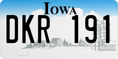 IA license plate DKR191
