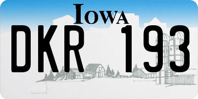 IA license plate DKR193