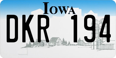 IA license plate DKR194