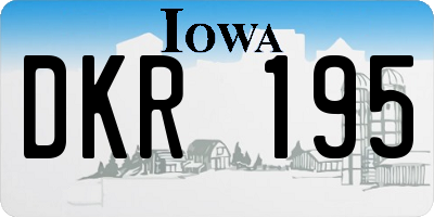 IA license plate DKR195