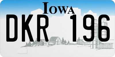 IA license plate DKR196