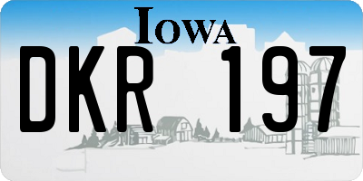 IA license plate DKR197