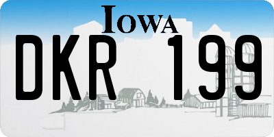 IA license plate DKR199