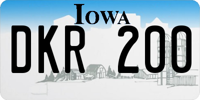 IA license plate DKR200