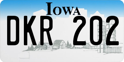 IA license plate DKR202