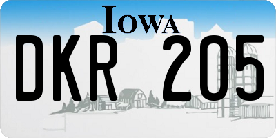 IA license plate DKR205