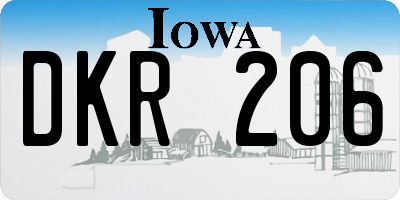 IA license plate DKR206