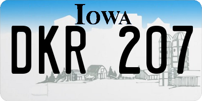 IA license plate DKR207