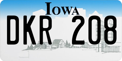 IA license plate DKR208