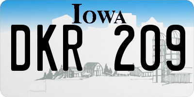 IA license plate DKR209