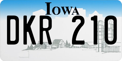 IA license plate DKR210