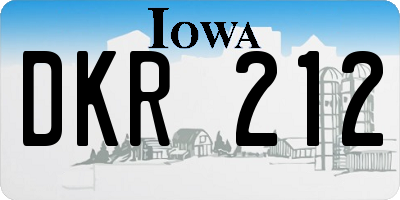 IA license plate DKR212
