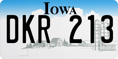 IA license plate DKR213