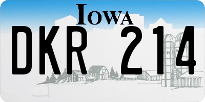 IA license plate DKR214