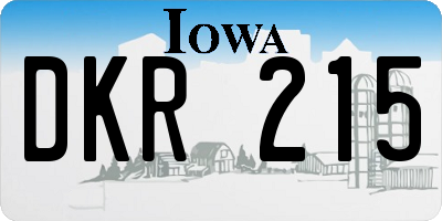 IA license plate DKR215