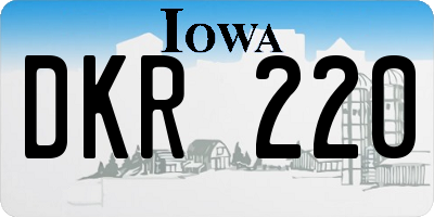IA license plate DKR220