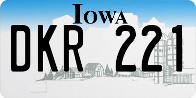 IA license plate DKR221