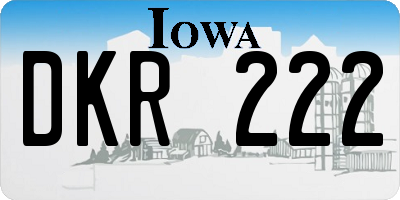 IA license plate DKR222
