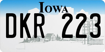 IA license plate DKR223