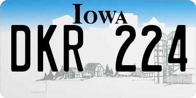 IA license plate DKR224