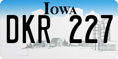 IA license plate DKR227