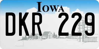 IA license plate DKR229