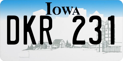 IA license plate DKR231