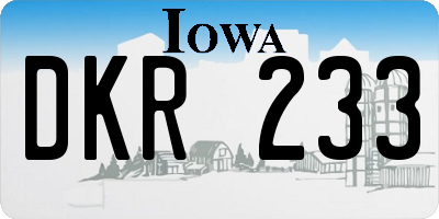 IA license plate DKR233