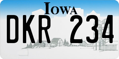 IA license plate DKR234