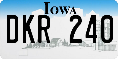 IA license plate DKR240