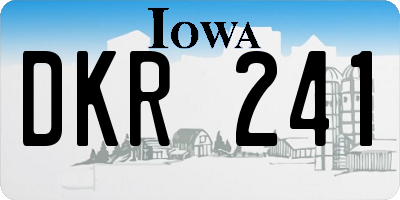 IA license plate DKR241