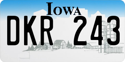 IA license plate DKR243